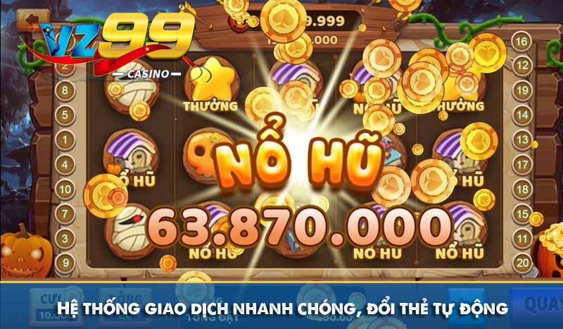 Nổ Hũ Plus – Thiên Đường Slot Game Luckywin VZ99 8 Hệ thống giao dịch nhanh chóng, đổi thẻ tự động