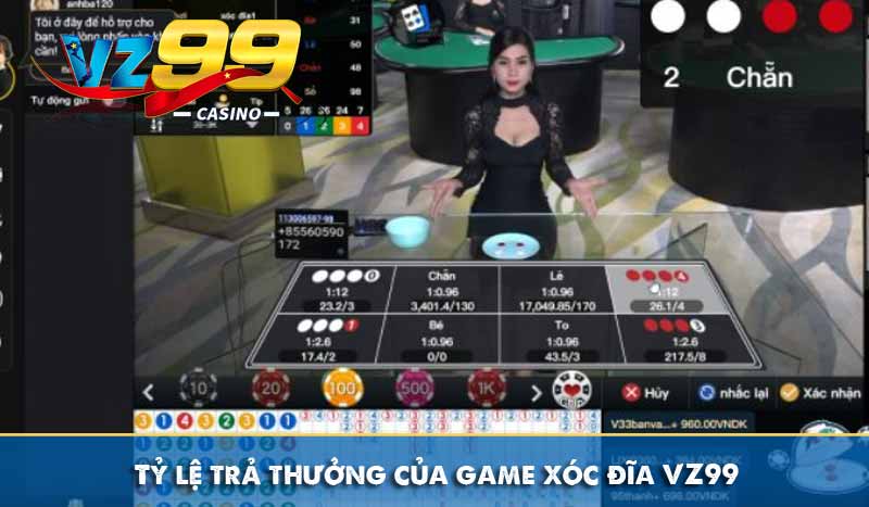 Xóc đĩa VZ99 - Luật Chơi và Kinh Nghiệm thắng lớn 7 Tỷ lệ trả thưởng của game xóc đĩa VZ99